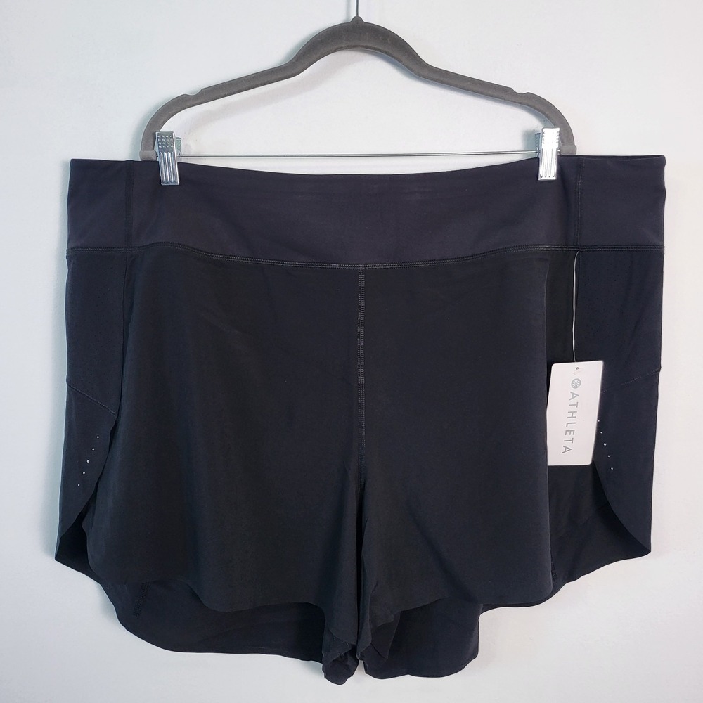 Athleta Black Run with It 3.5" Running Short‎ Women Size 3XL Lined  530651